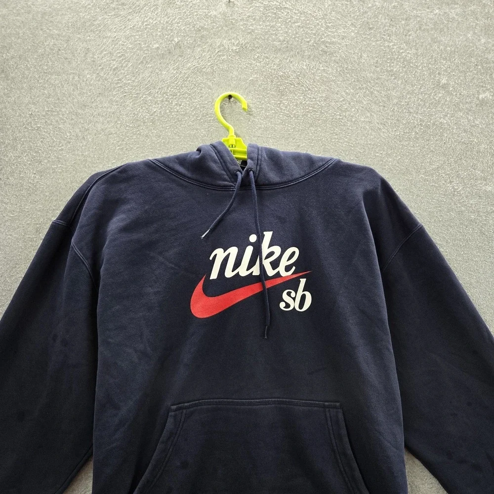 Nike SB Men Hoodie XL Navy Blue Graphic Fleece Nike SB  Activewear Logo